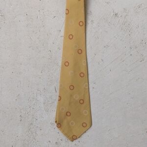 Vintage 50s/60s yellow and red circle motif men's wool necktie